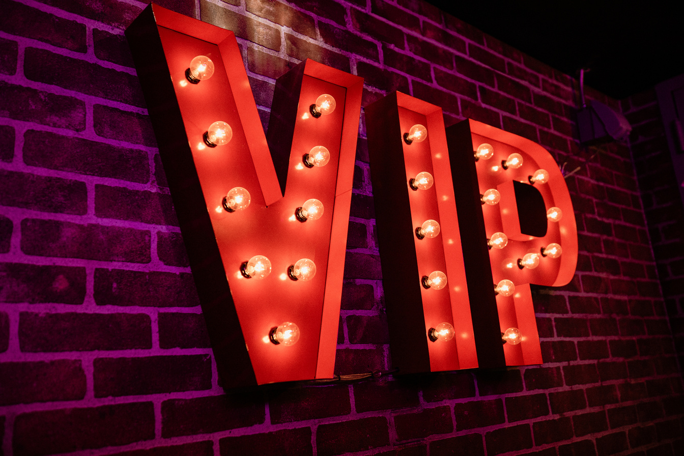 VIP Lightbulb Sign